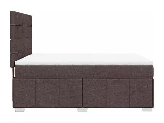 Sommier à lattes de lit avec matelas Marron foncé 140x190 cm
