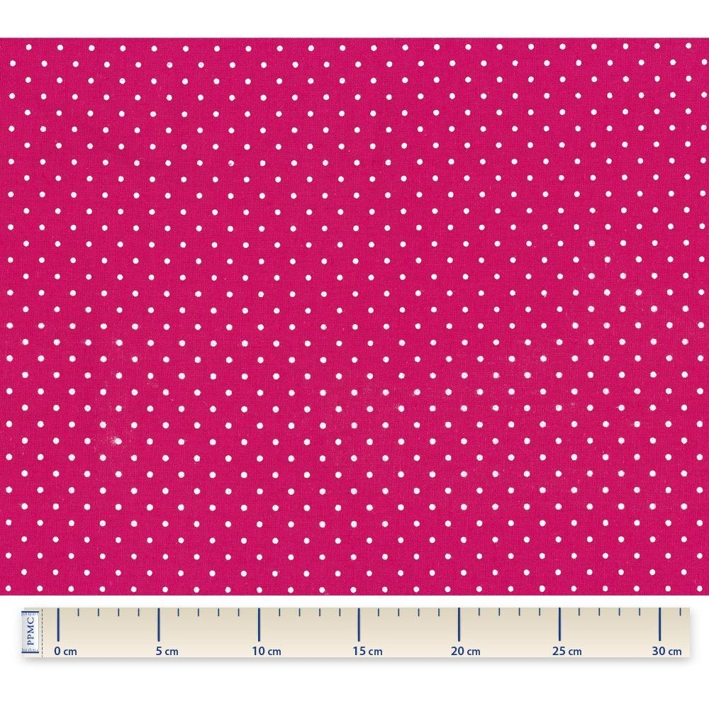Tissu Coton Au Mètre Pois Fuchsia