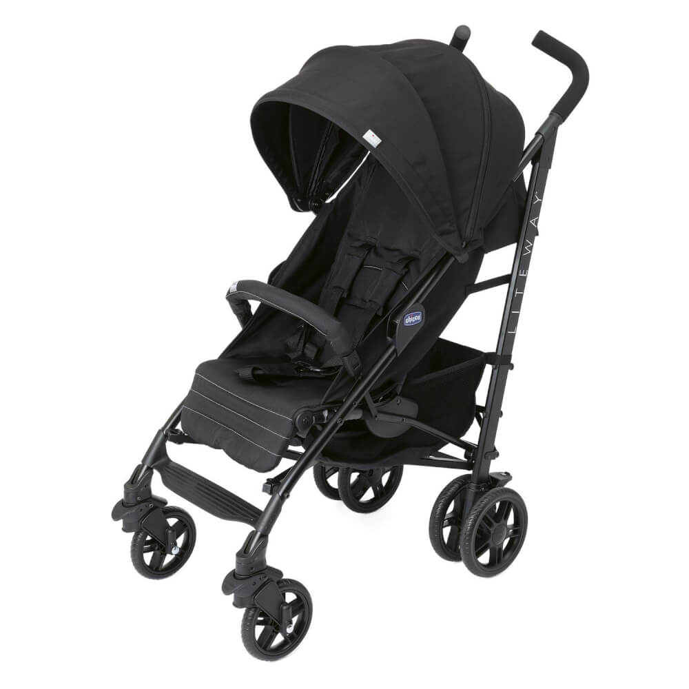 Sportwagen Lite Way4 mit Faltbarem Frontbügel 22Kg Traglast, mit Neuem Großen Verdeck und Textilen Design, inkl. Regensc