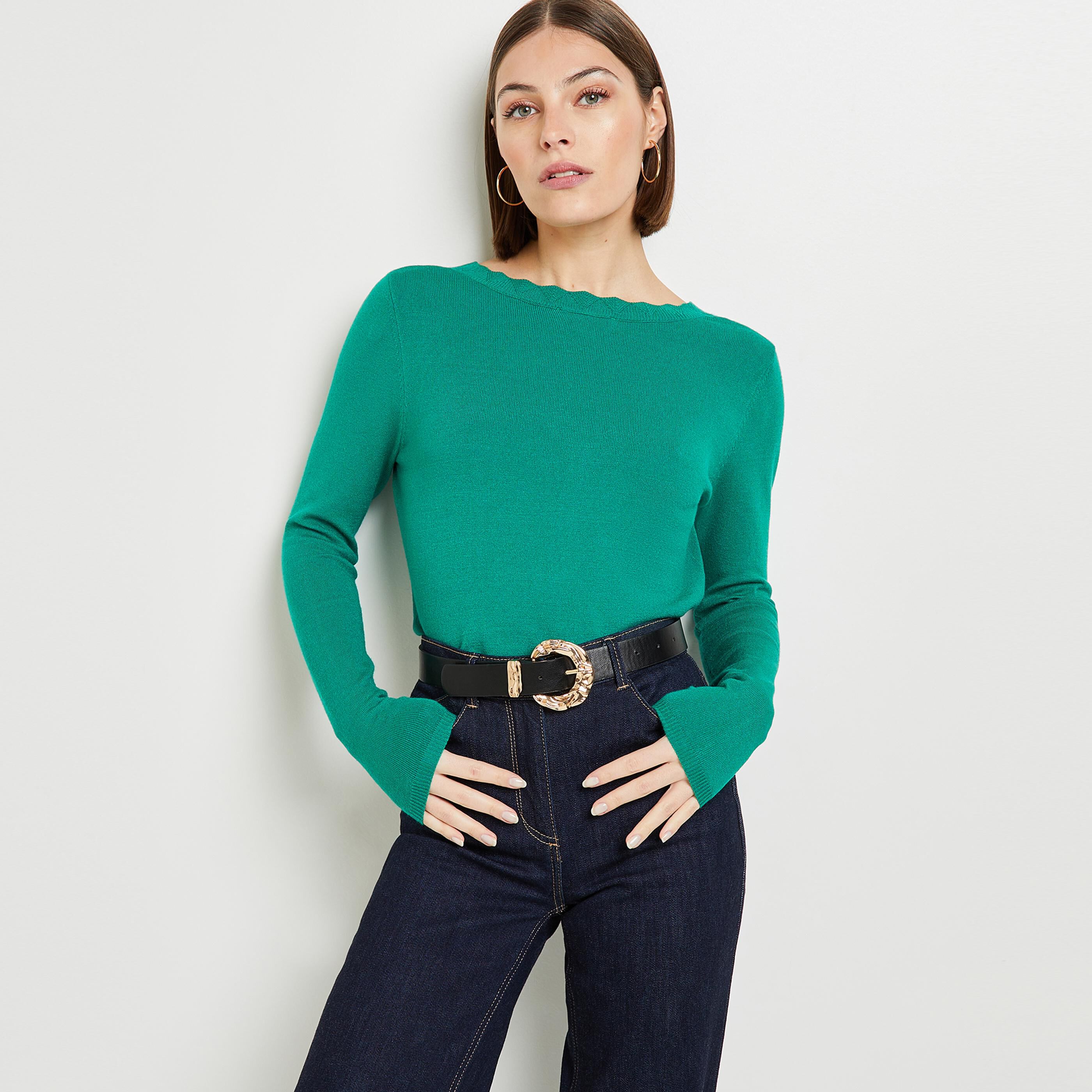 Gilet fine jauge femme - VERT