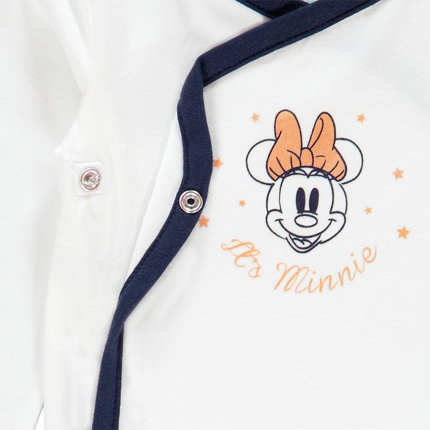 Lot de 3 bodies en coton bio motif Minnie Disney - Ecru