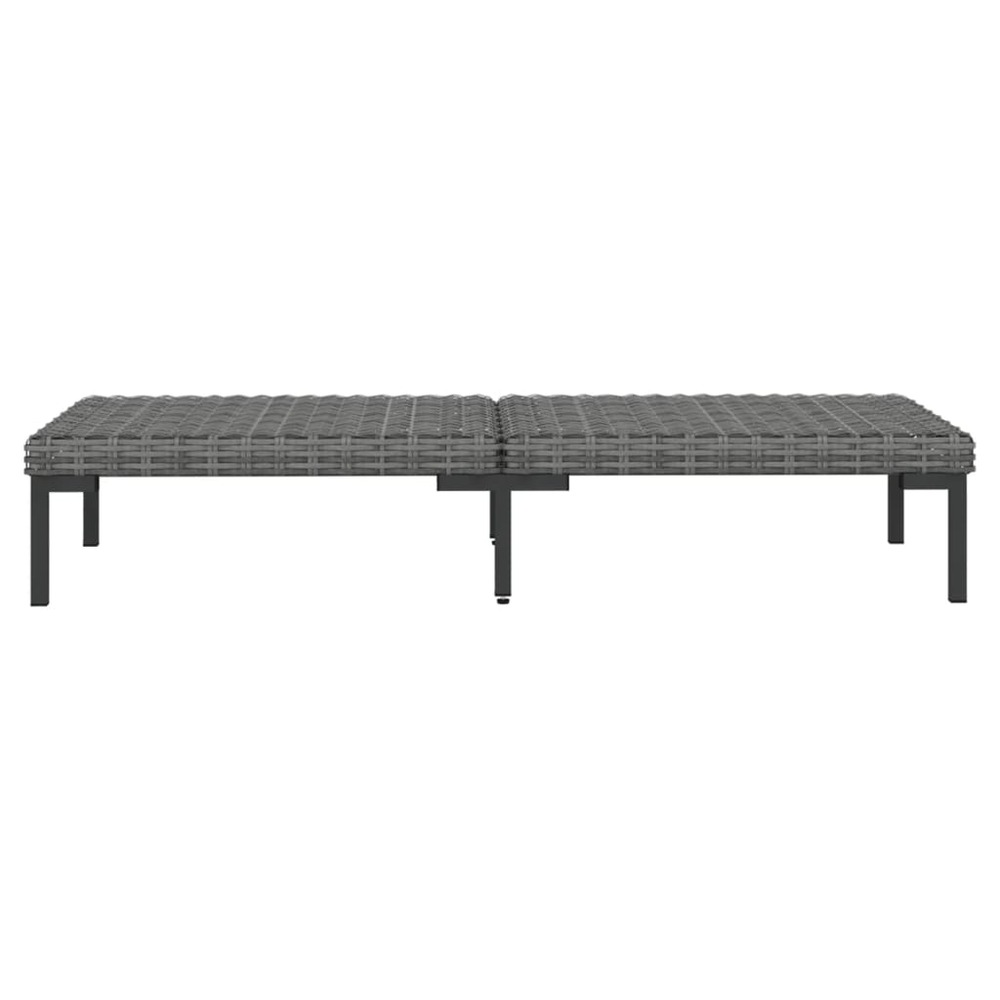 Salon de jardin meuble d'extérieur ensemble de mobilier 9 pièces avec coussins résine tressée gris foncé