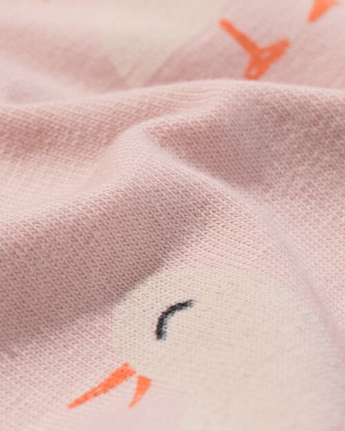 body coton bio extensible avec poussins rose