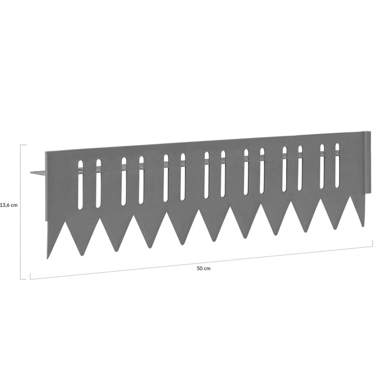 Pratik Garden 10 bordurettes stop herbe spéciale tonte grises - 50x55x136 cm