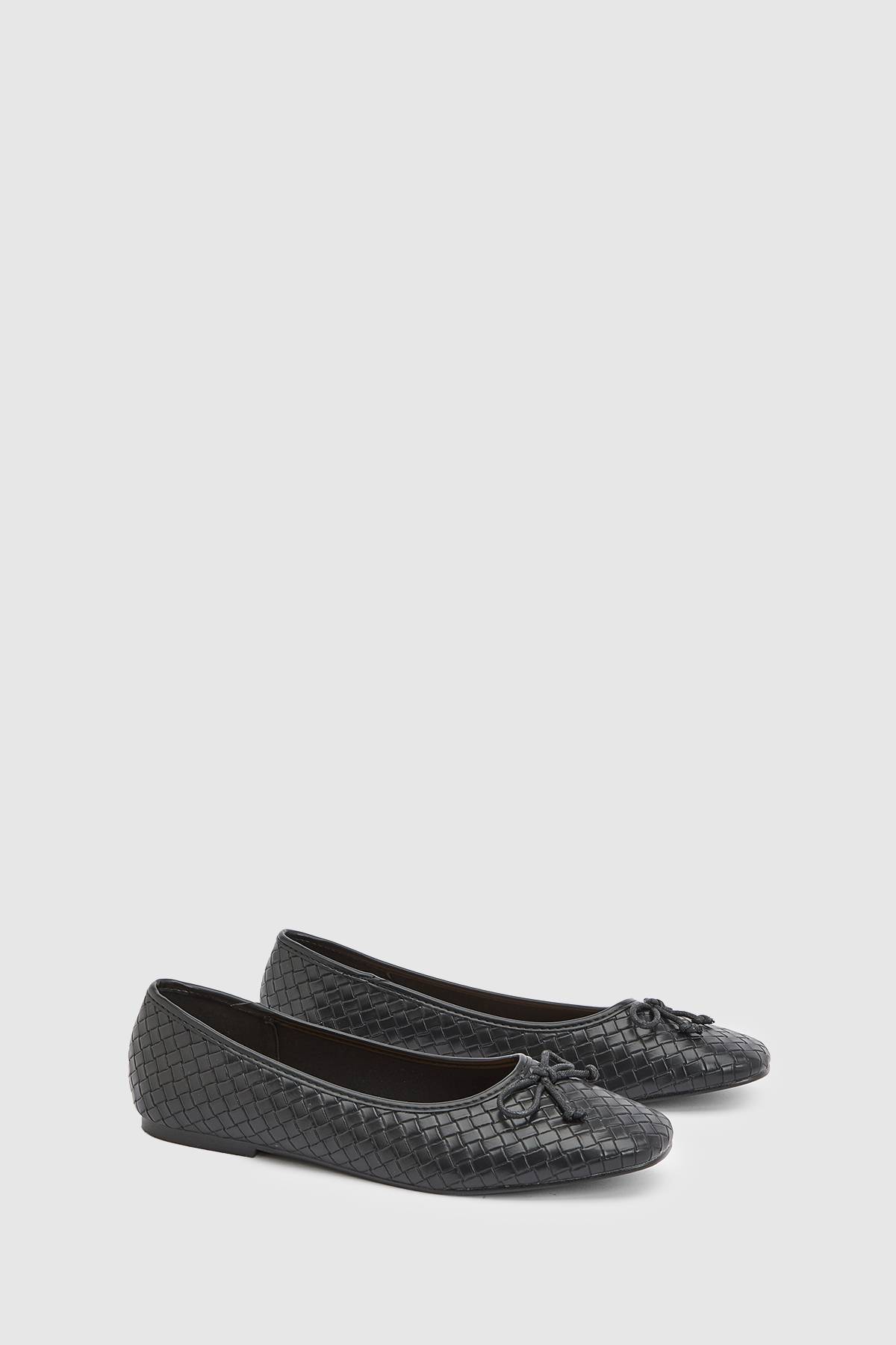 Oasis Ballerines Rosa En Synthétiquecuir Tressé Avec Nœud Décoratif