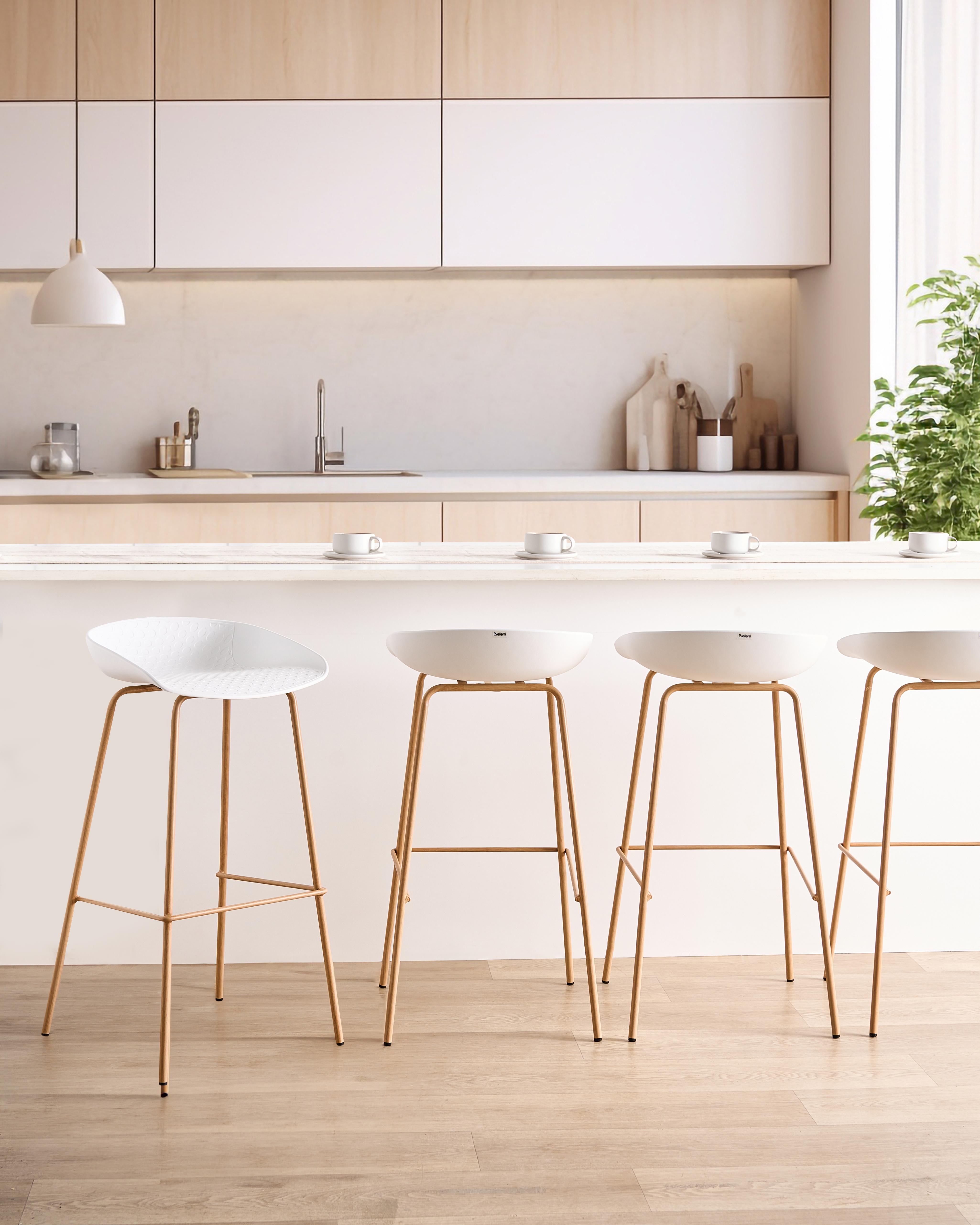 Set van 4 barstoelen VENLO Wit