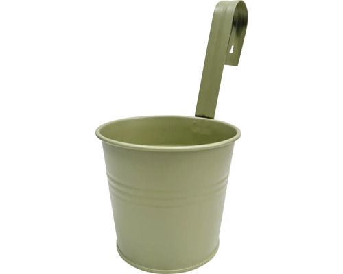 Metalen bloempot 17 x 17 x 32 cm groen