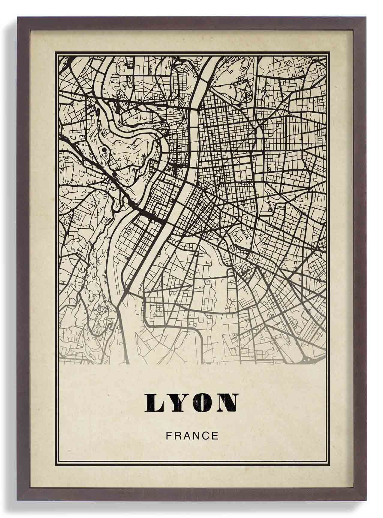 Lyon Stadt Sepia
