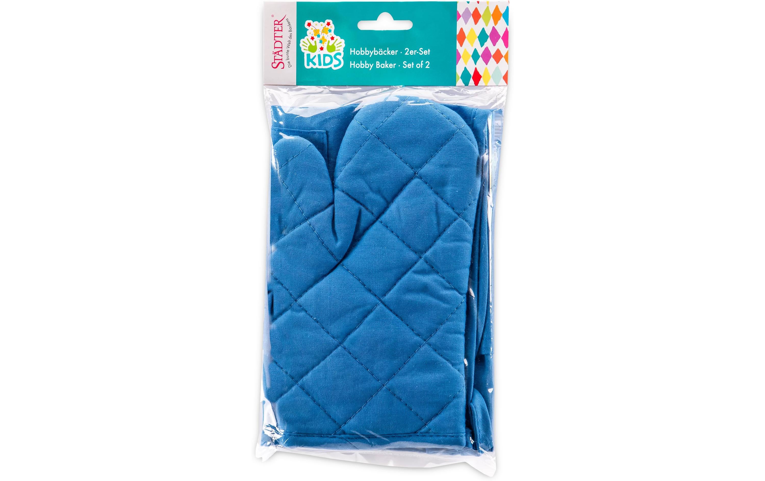 Kochschürze Kleiner Hobbybäcker Kids Blau, 2-teiligKoch.- und Backschürze für Kinder
