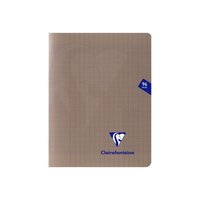 Clairefontaine Mimesys - Cahier polypro 17 x 22 cm - 96 pages - grands carreaux (Seyes) - gris noir