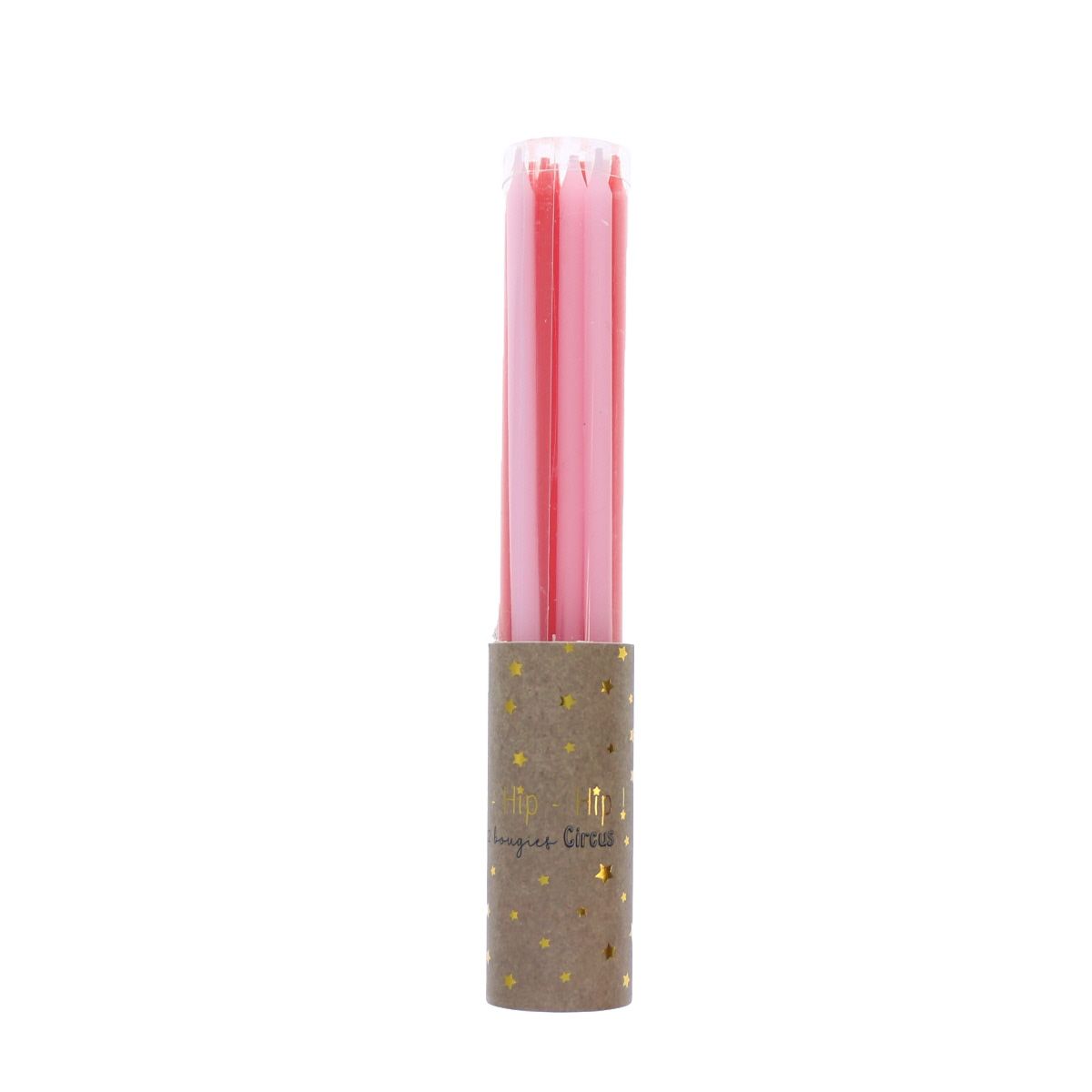 Lot de 12 bougies roses et rouges Surprise Partie !