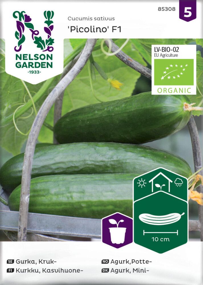 GRØNNSAKSFRØ NELSON GARDEN POTTEAGURK PICOLINO F1