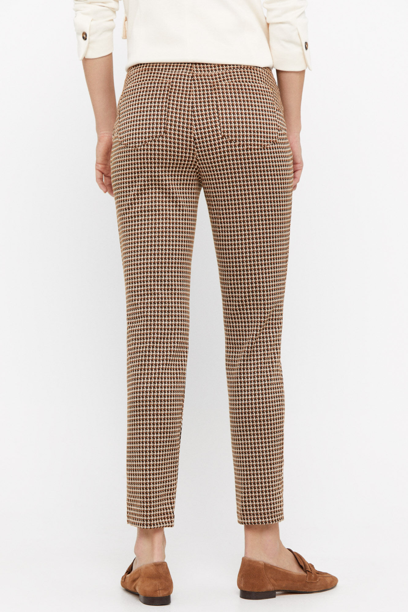 Calça legging estampada, estilo calça social - Estampa branca