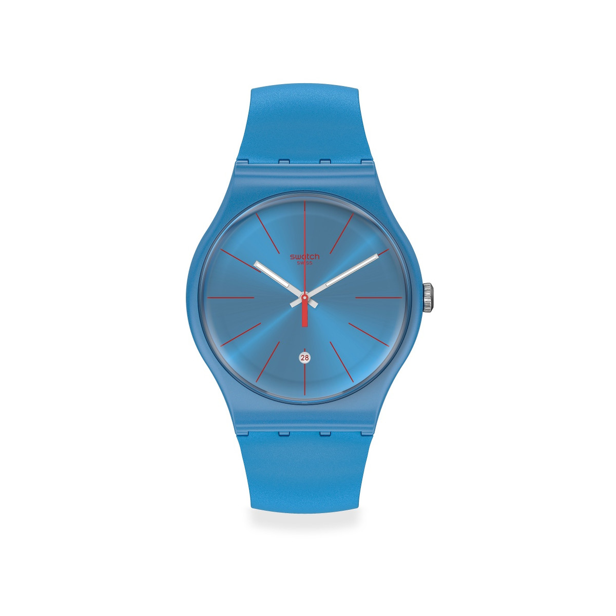 Montre Swatch mixte plastique silicone bleu