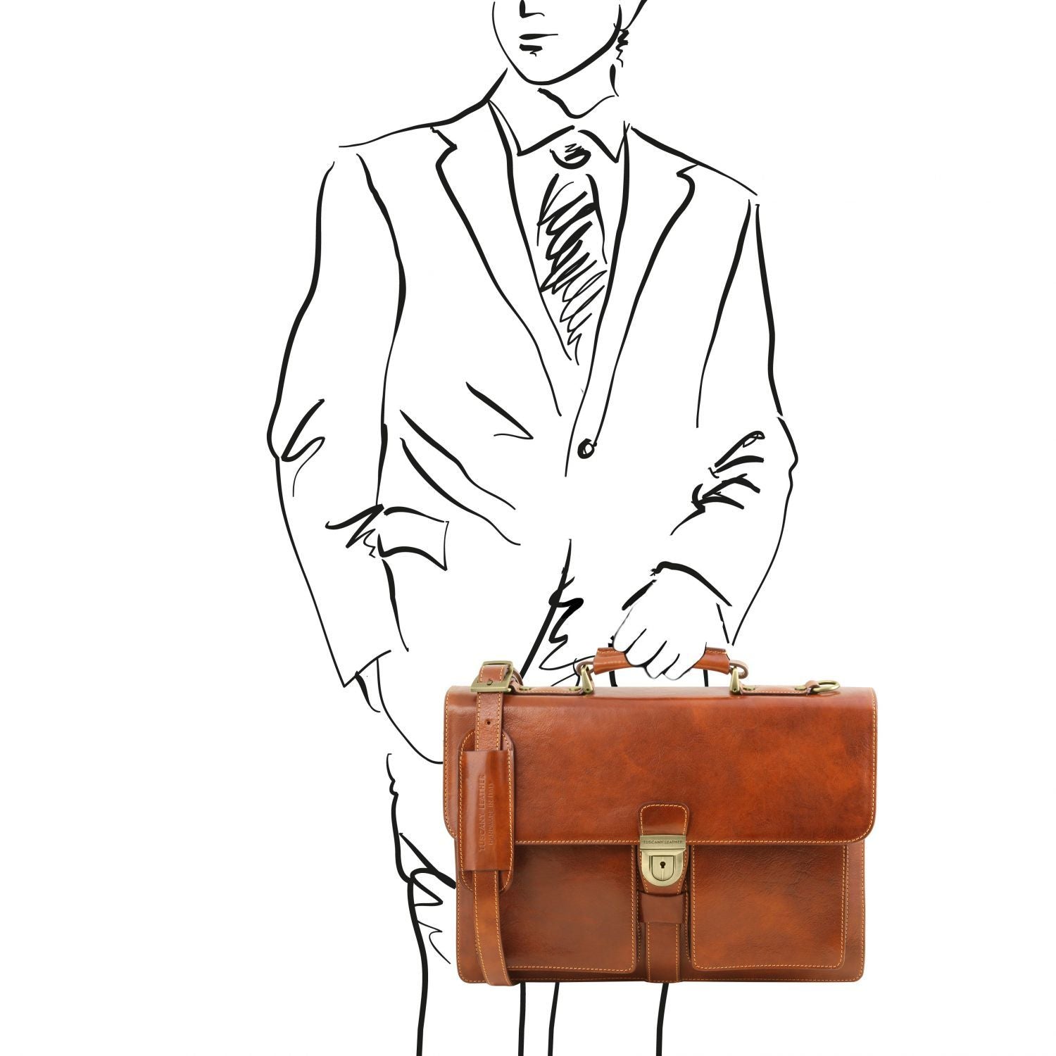TL141825 – Assisi – leren Aktetas 3 compartments