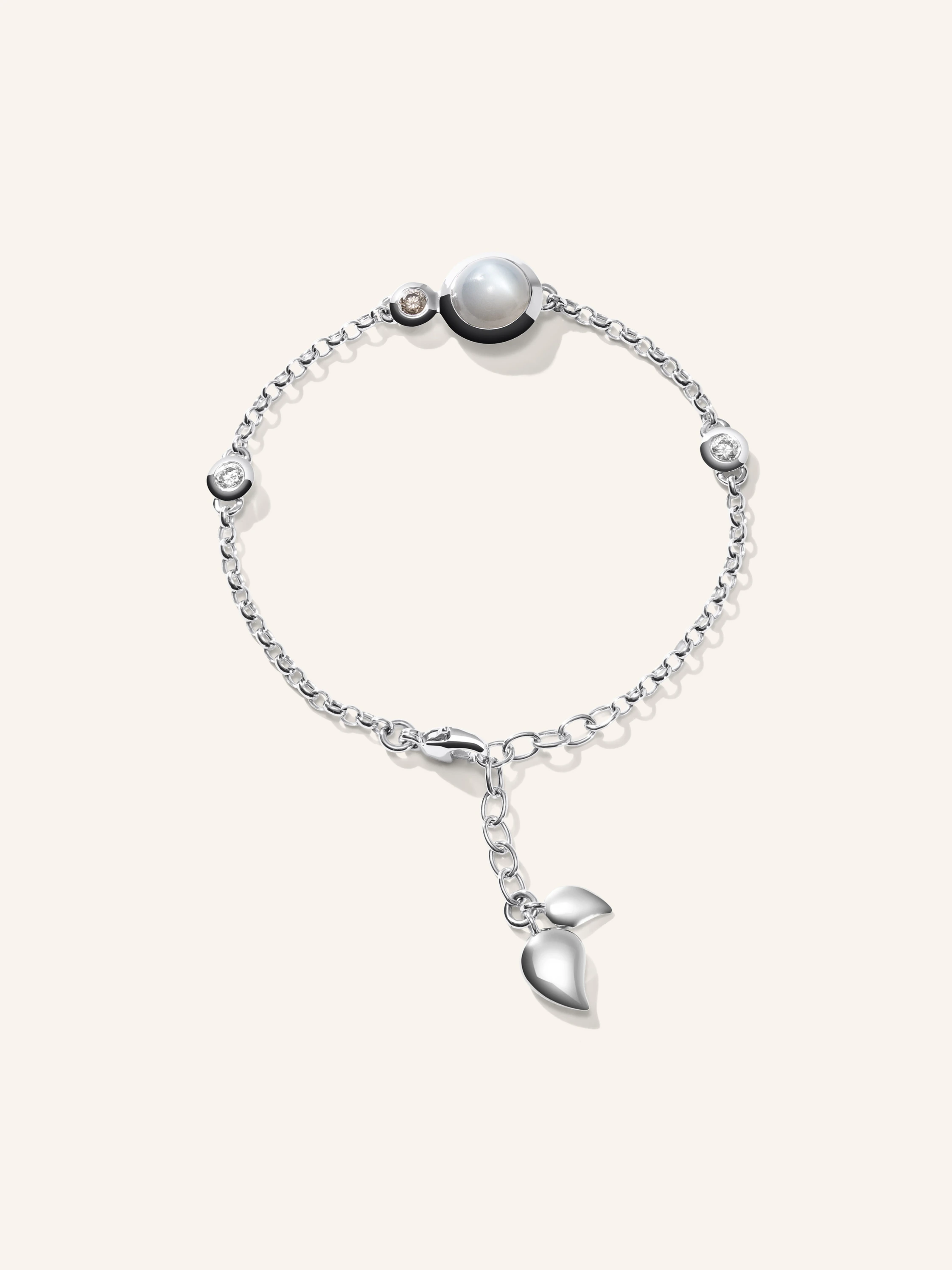 TAMARA COMOLLI Armband BRACELET BOUTON MINI CHAIN 'CASHMERE' - SMALL/MEDIUM 18K Weißgold