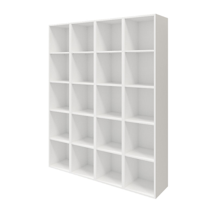 Étagère bibliothèque avec tiroirs et porte blanche brillante GoodHome Atomia H. 187,5 x L. 150 x P. 37 cm