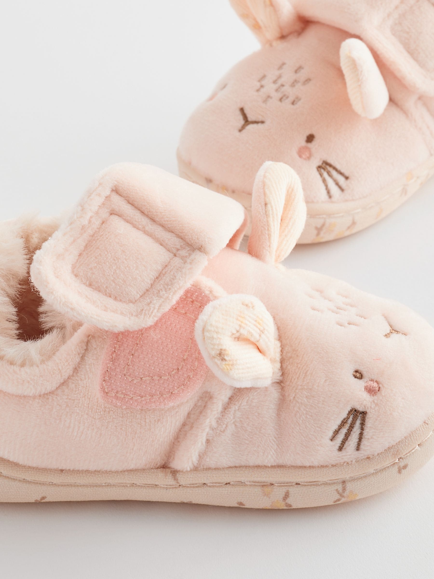 Naturel/crèmekleurig konijn - Pantoffels met antislip-zool