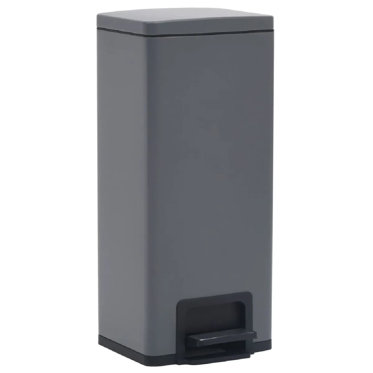 vidaXL Poubelle à pédale 30L Gris Inox