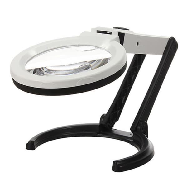 Sammenleggbar stor forstørrelsesglass med LED-lampe 2 x 120mm