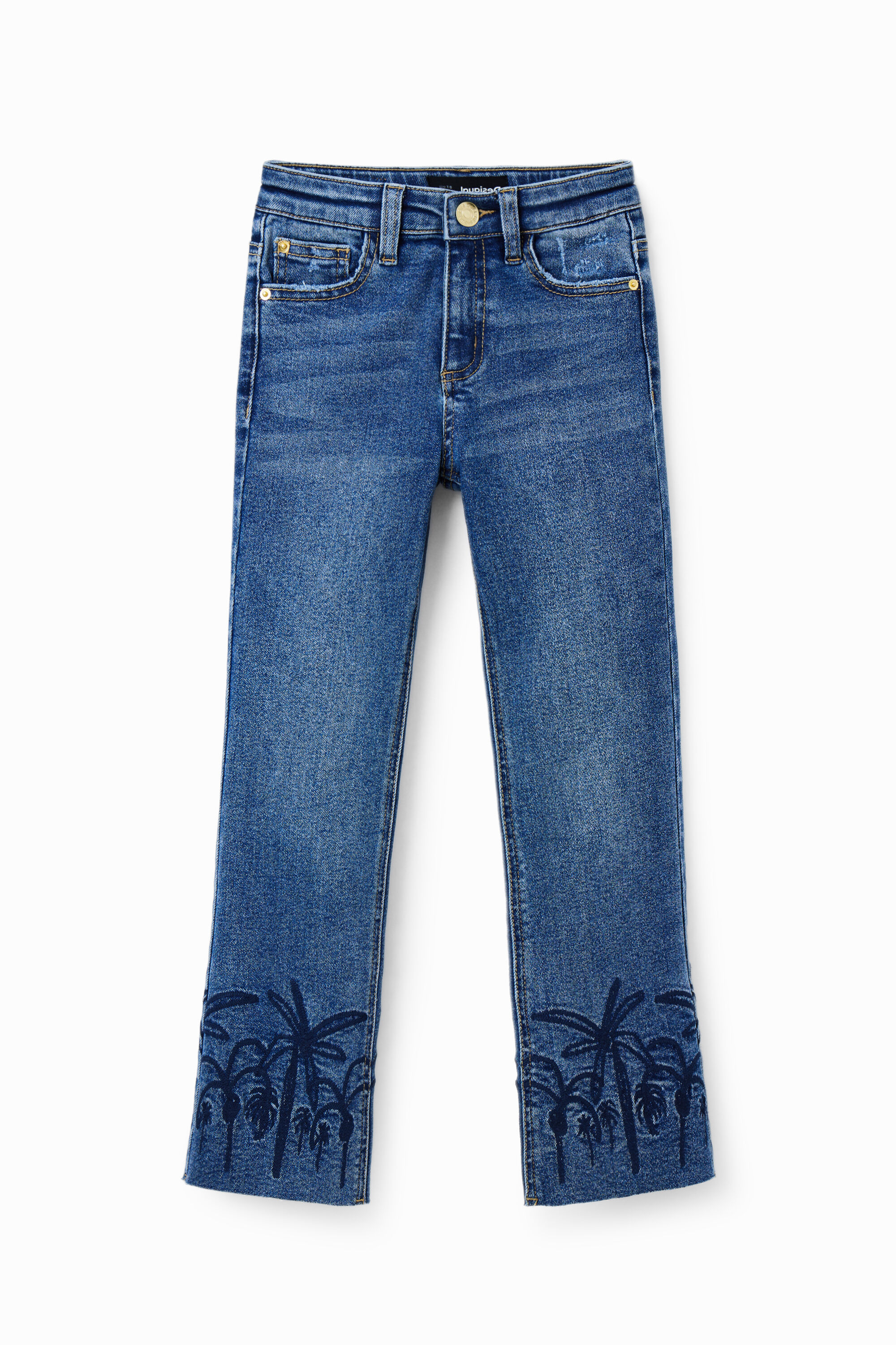 Jean flare long brodé
