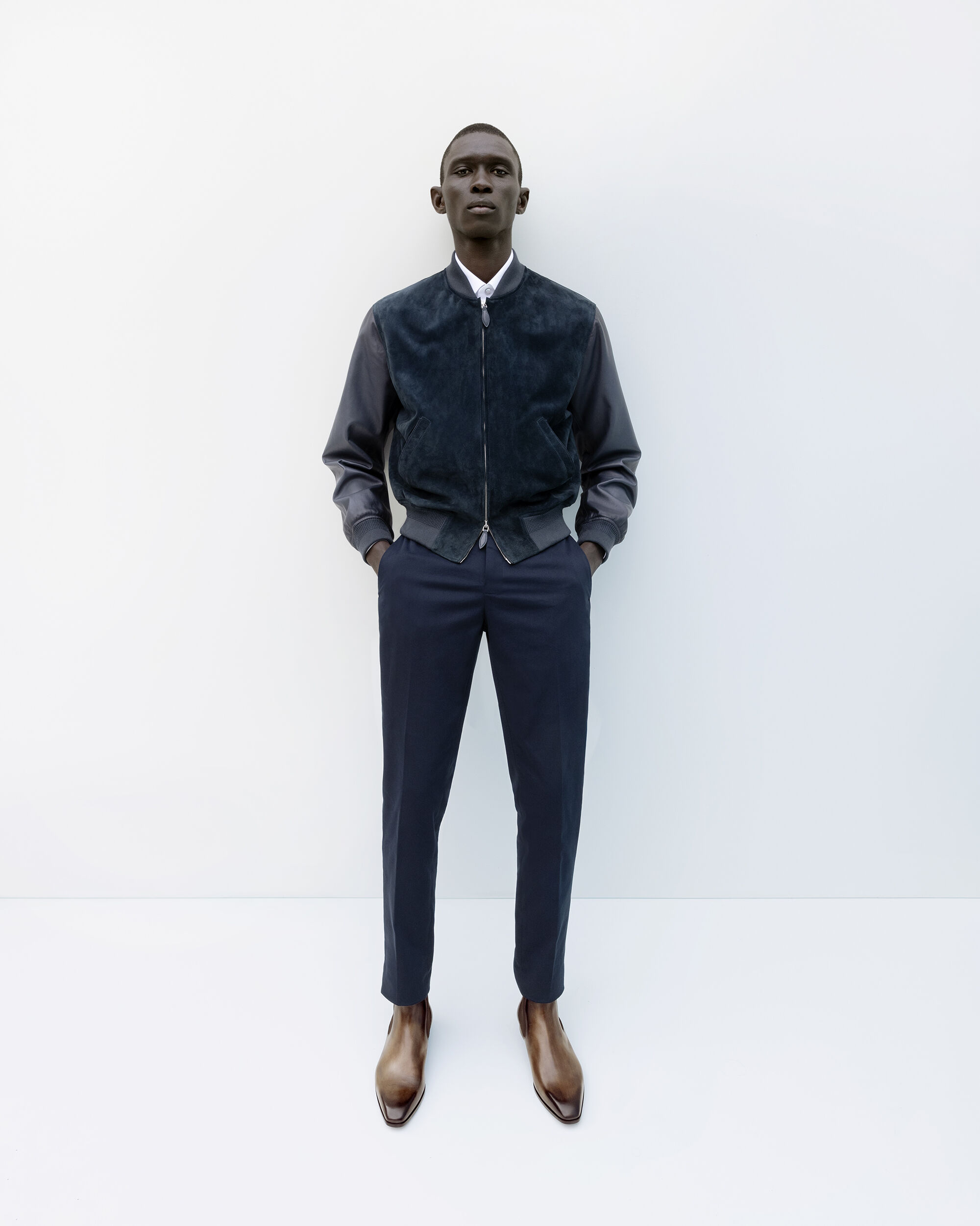 Bombers En Cuir Mixte
