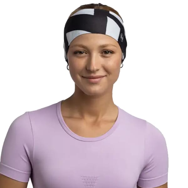 Bandeau cache cou randonnée BUFF COOLNET UV WIDE HEADBAND AKTIK BLACK