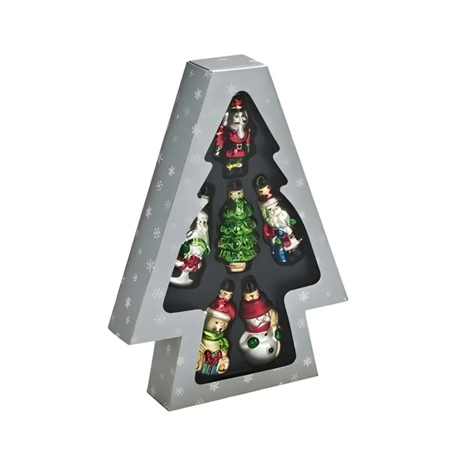 Kersthangers figuurtjes - 6x - 9 cm - glas - kerstornamenten