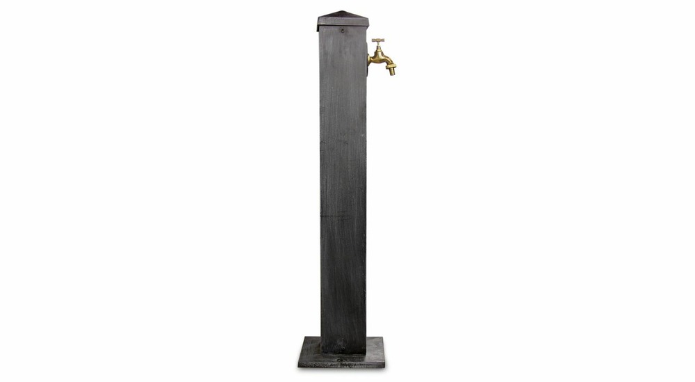 Fontaine de jardin aluminium gris 22.5x22.5x91cm