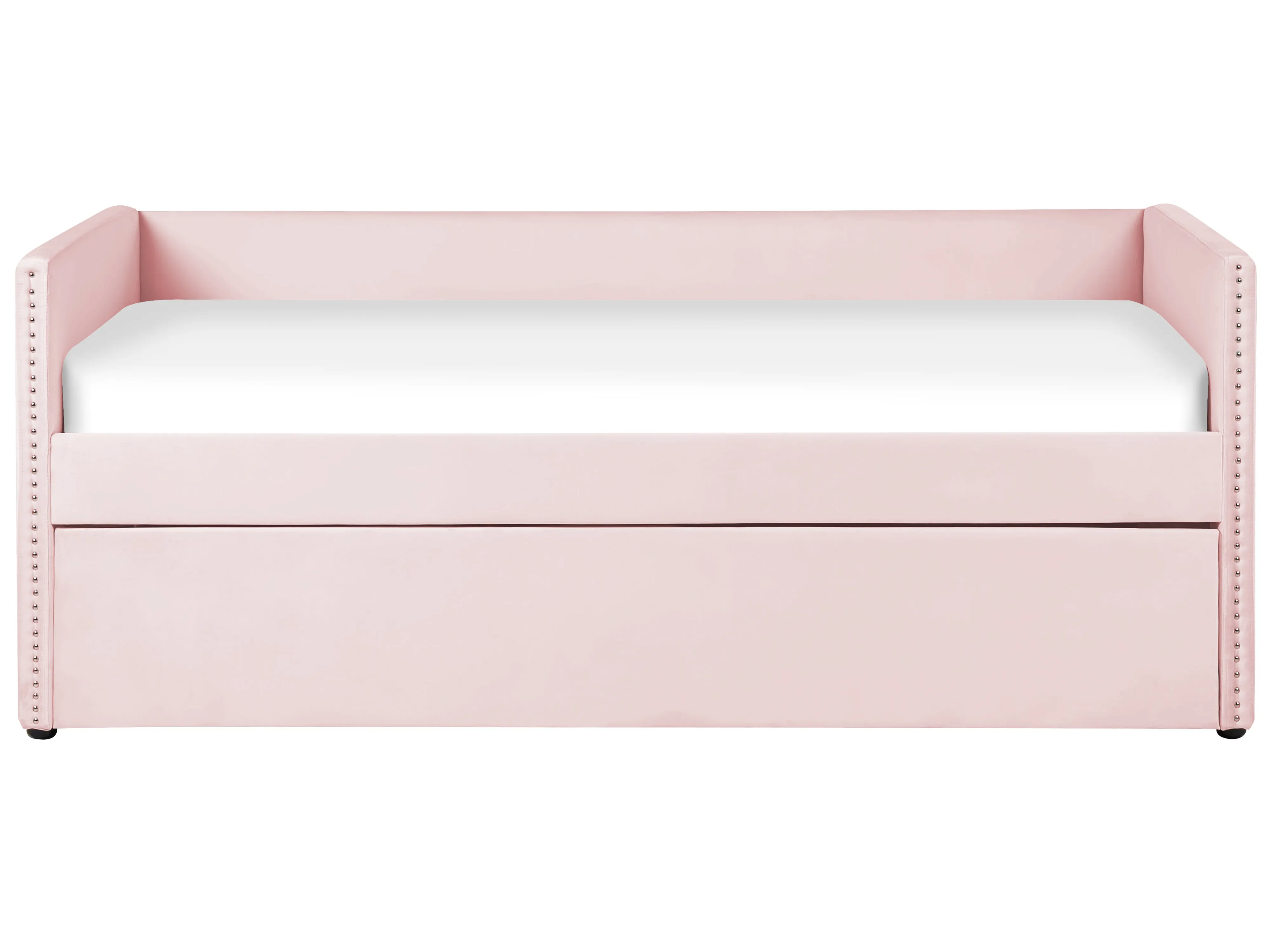 Onderschuifbed Fluweel TROYES 90 x 200 cm Pastelroze