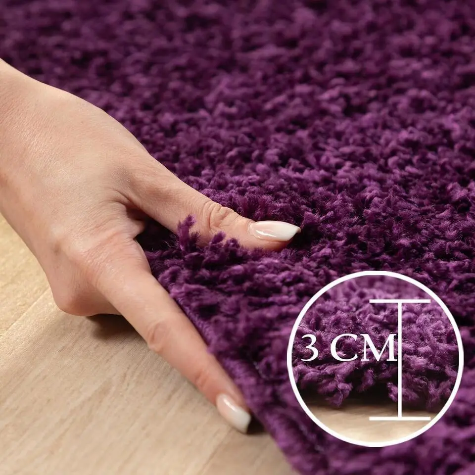 Basic Shaggy vloerkleed Paars Hoogpolig - 200x290 CM