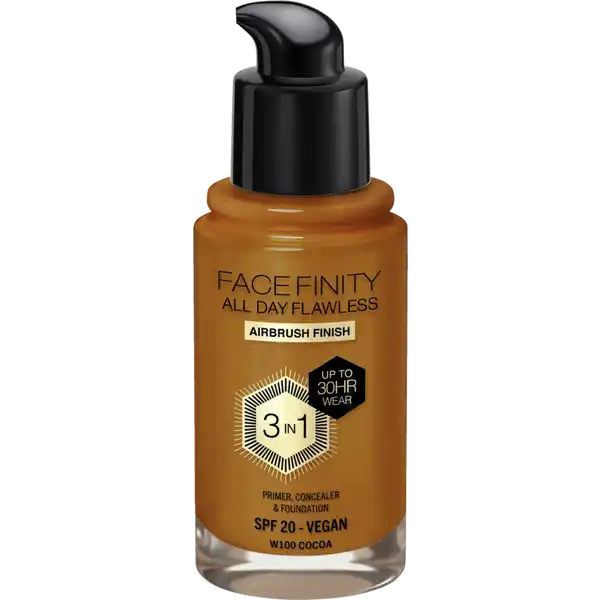 Facefinity All Day Flawless Foundation Farbe W100 Cocoa