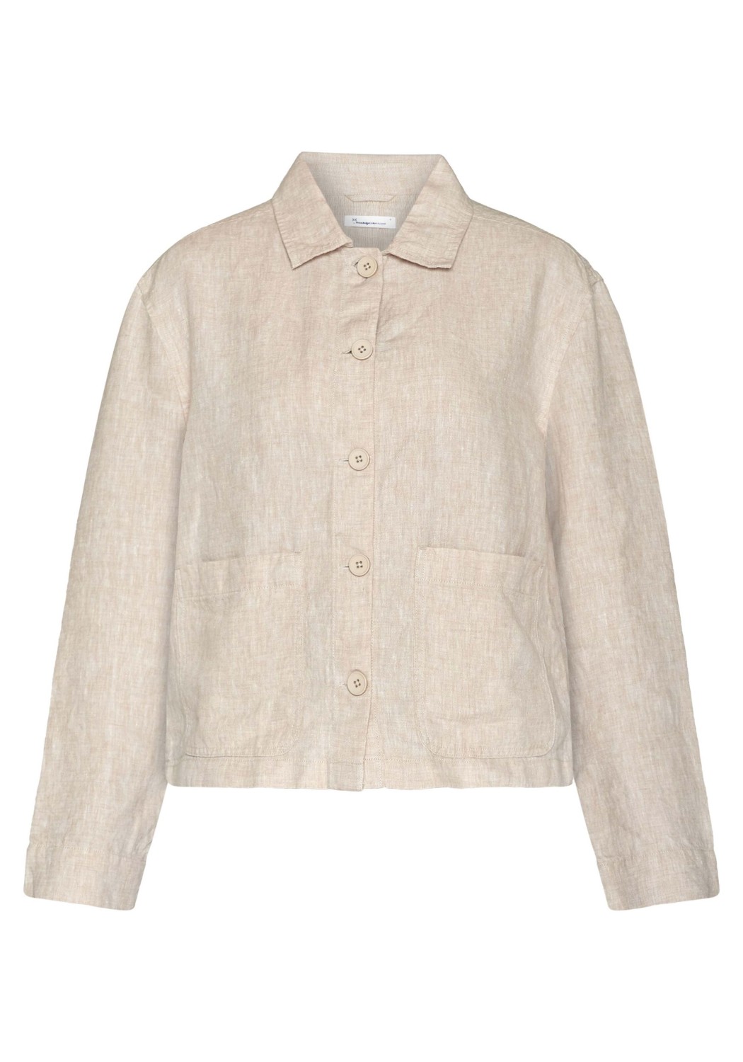 Knowledge Cotton Apparel Leinen-Overshirt Regular Linen Light Feather Gray