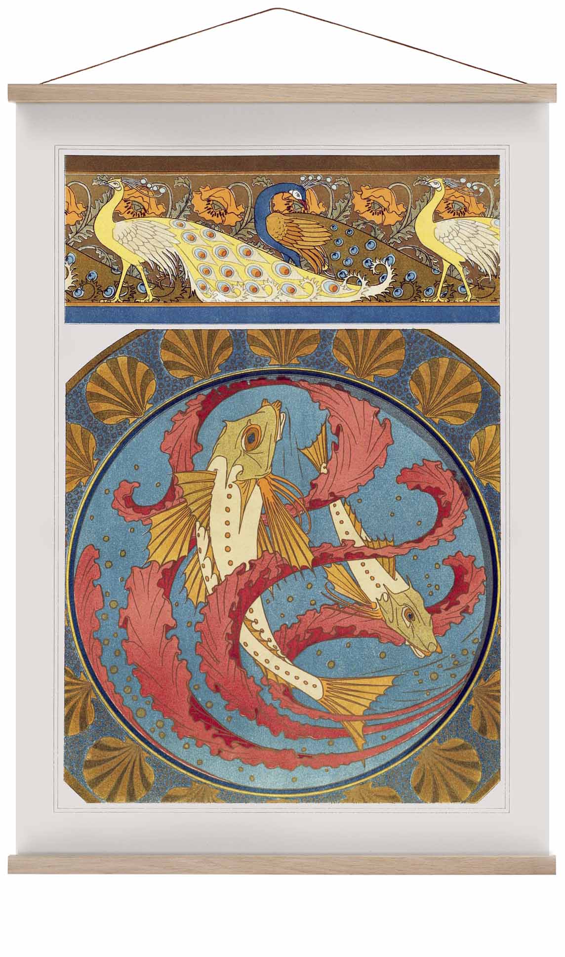 Pfaue und Fische