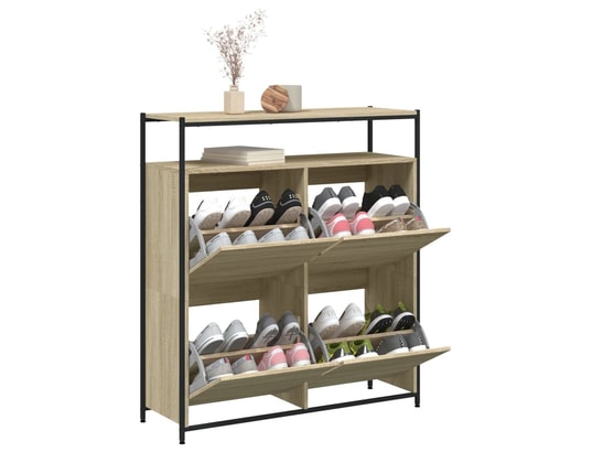 VIDAXL - Armoire à chaussures 4 tiroirs rabattables chêne sonoma