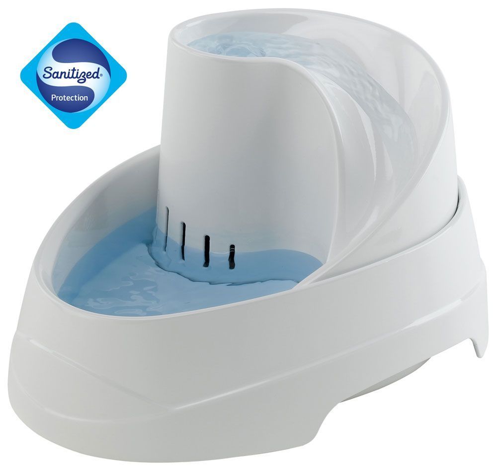 Ferplast fontaine pour chats et chiens de petite taille vega, 2 litres, avec protection antibactérienne permanente, effet source