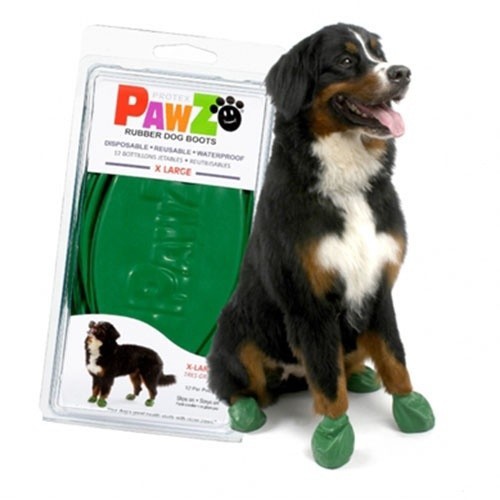 Botas para cães Pawz de borracha natural, verde escuro