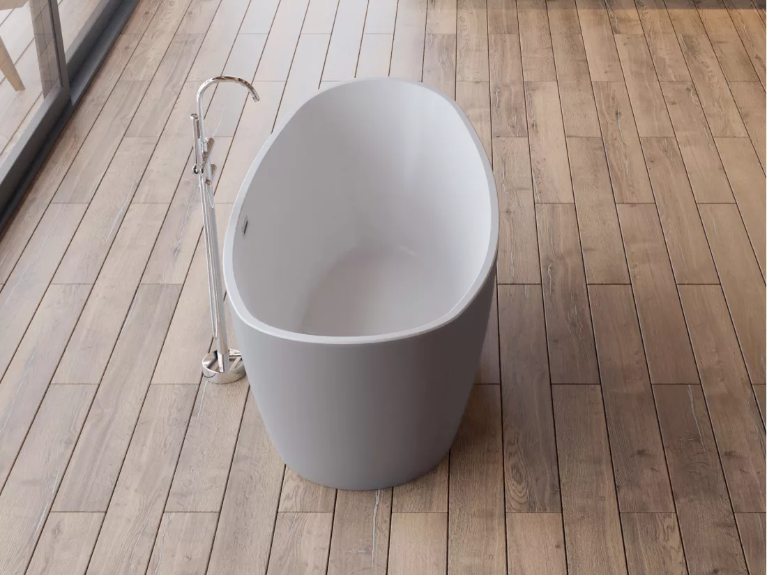 Baignoire îlot ovale NEROON 2.0 GRISE L. 170 x l. 80 cm, by SPALINA