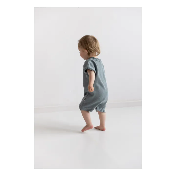 Yuki Combinaison Single Coton Bio | Bleu gris
