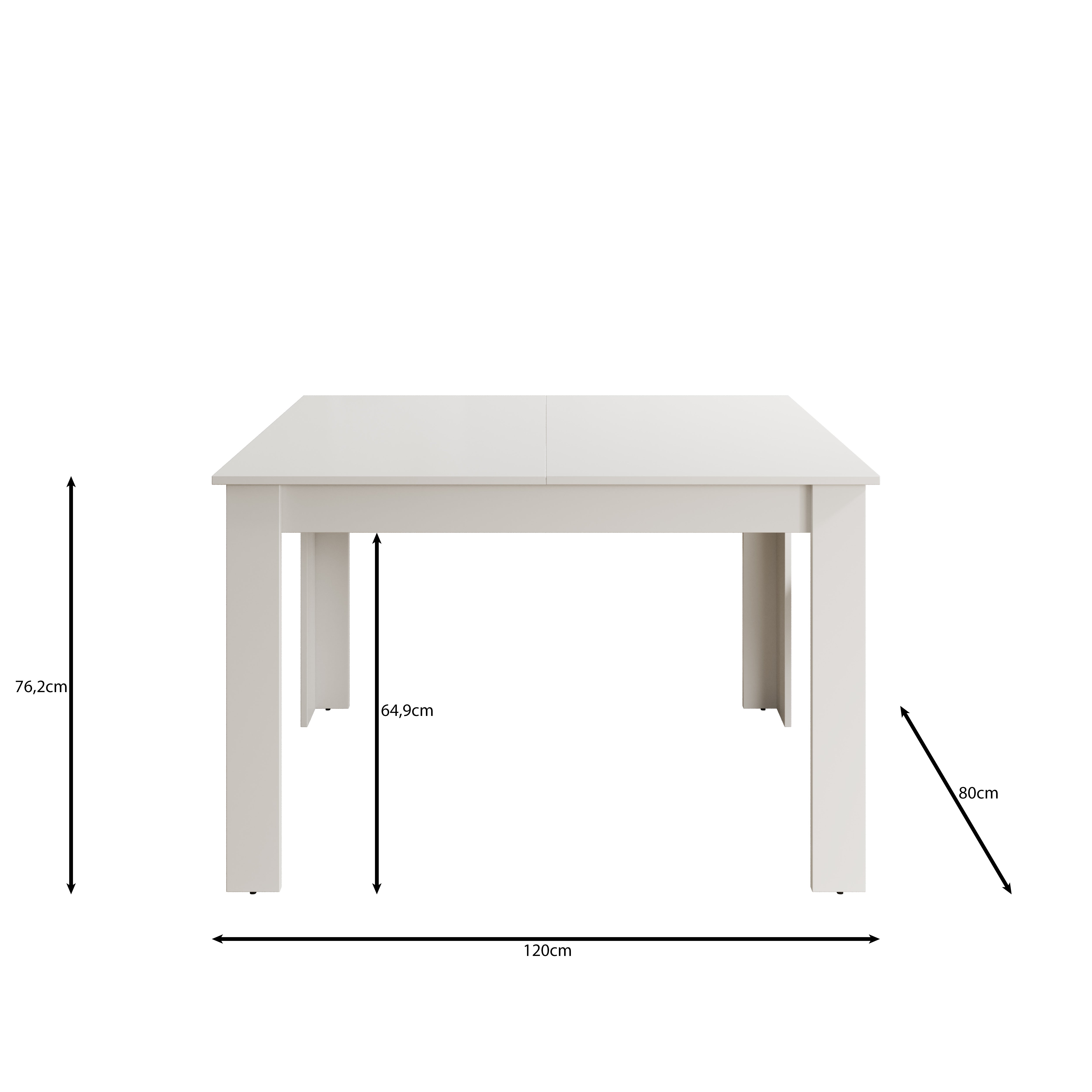Haverford - Eetkamertafel - Uitschuifbaar - Eikenpatroon - 120x80x76cm