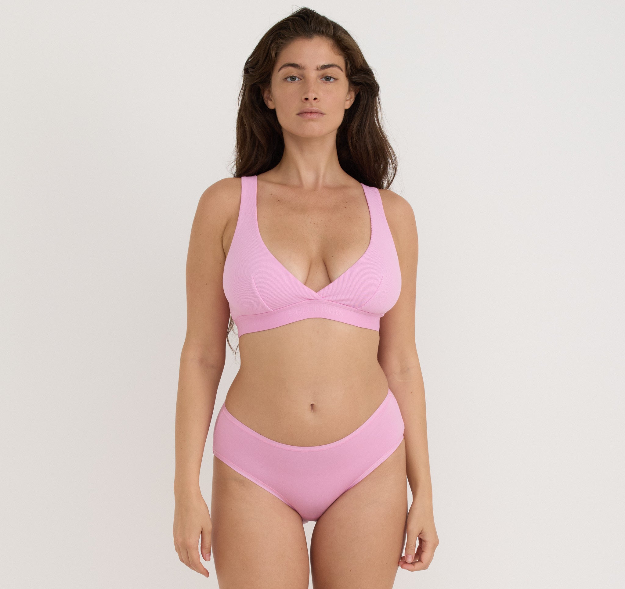 ORGANIC COTTON<br>Core Rib Plunge Bralette