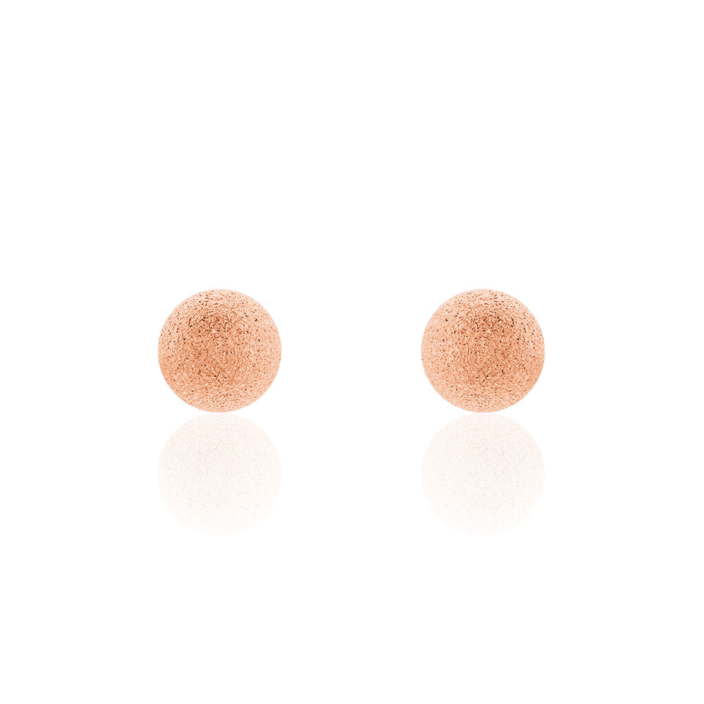 Boucles D'oreilles Puces Fidelia Boule Sablee Or Rose
