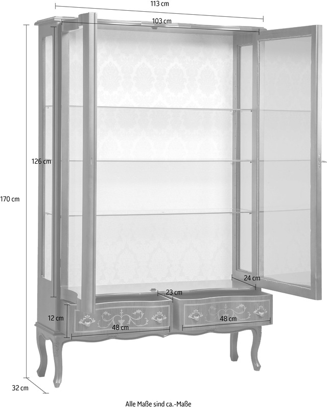 Home affaire Vitrine »PUCCINI 563« Höhe 170 cm