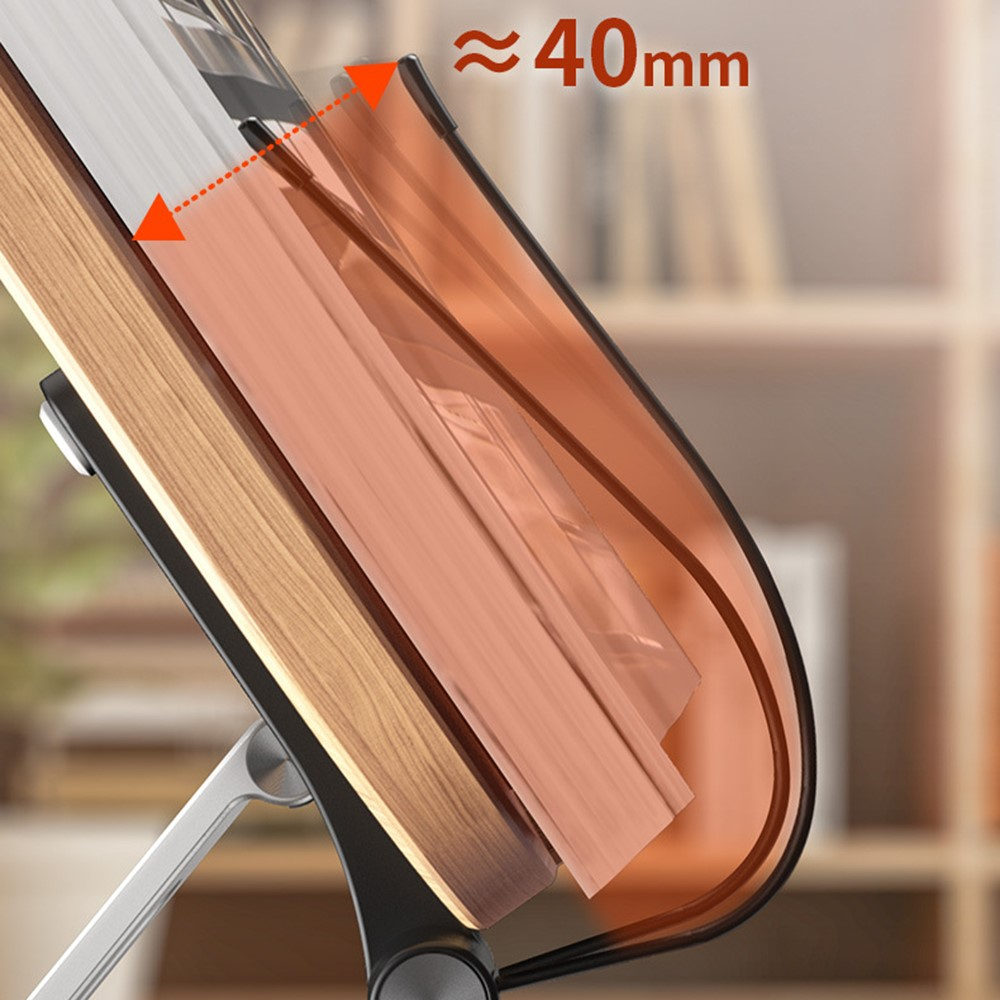 (34x24cm) Verstellbarer Holz Buch Ständer Buchhalter mit 360° Eisen Drehfuss - Braun