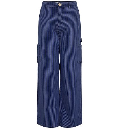 Sofie Schnoor Mädchen Jeans - Gitter - Kobalt gestreift