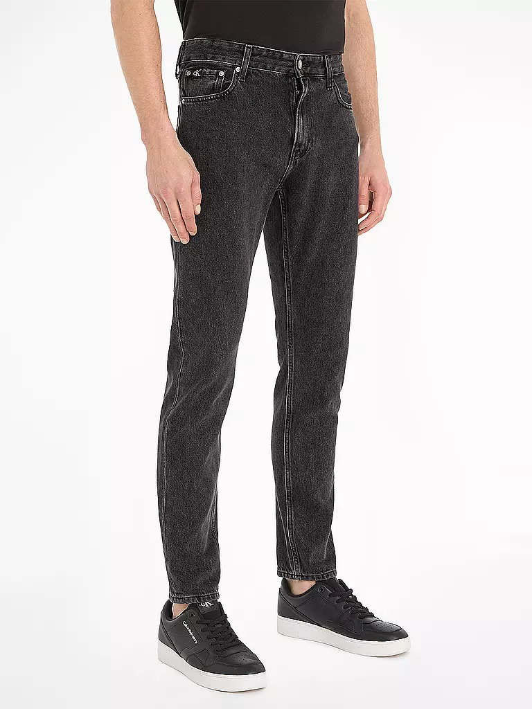 CALVIN KLEIN JEANS Jeans Tapered Fit schwarz