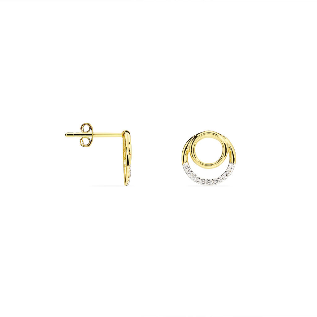 Boucles D'oreilles Puces Atlanta Or Jaune Diamant