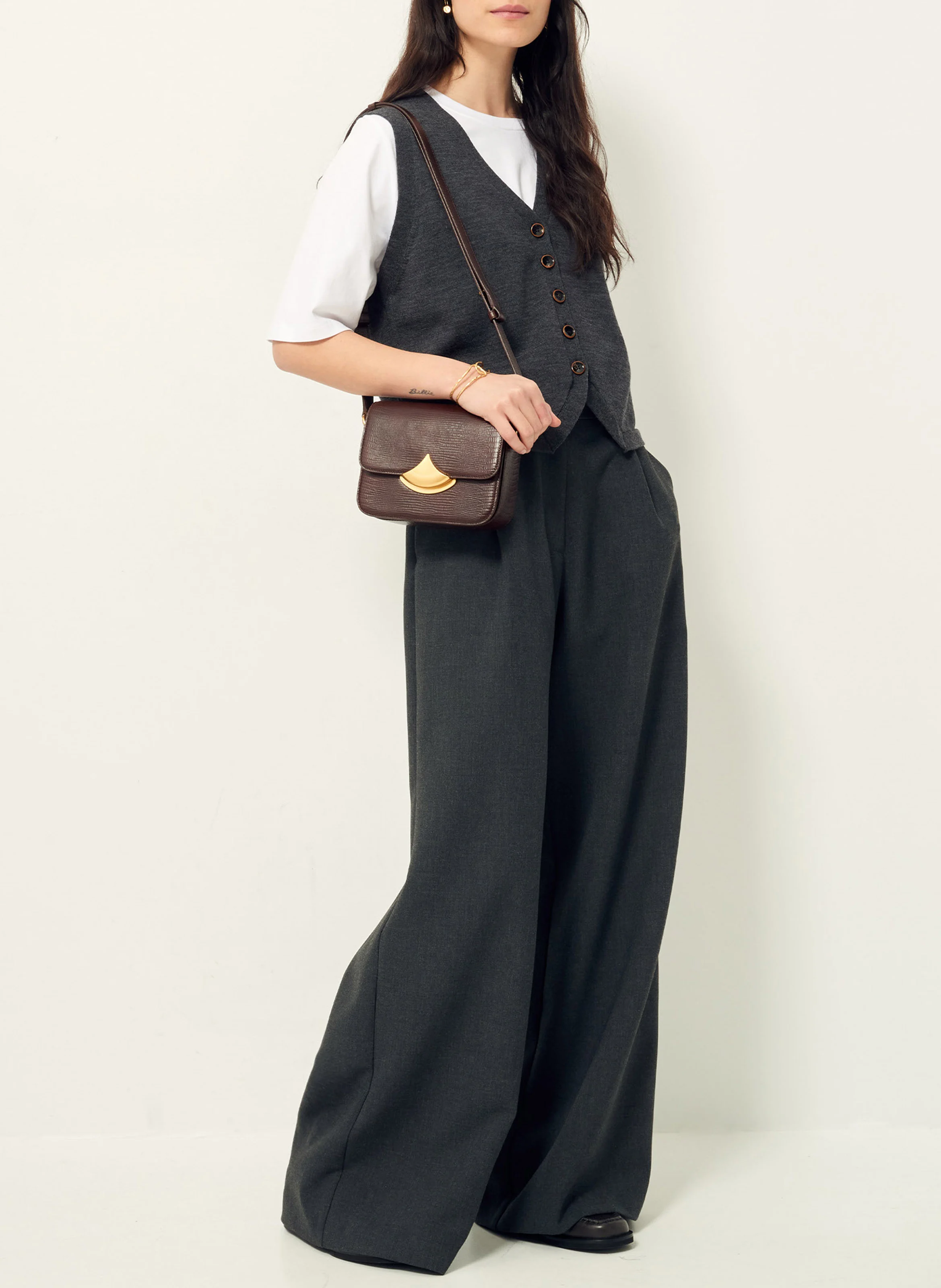 GIANCARLO - Gilet col V en laine| Gris