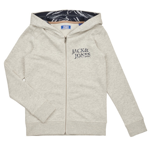 Jack & Jones - JORCRAYON SWEAT ZIP HOOD - Beige
