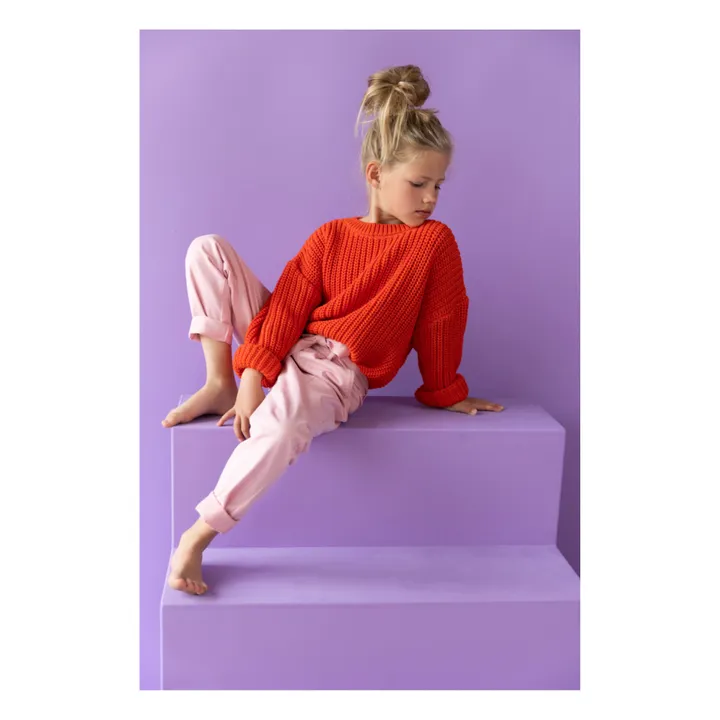 Yuki Pull Chunky Coton Bio | Orange sanguine